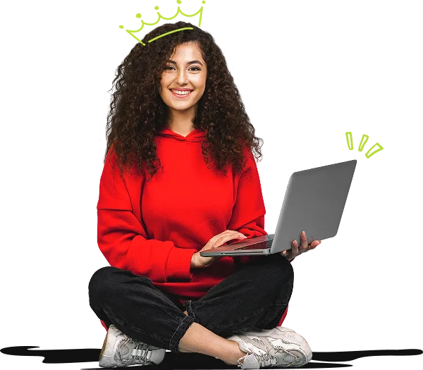 Student with laptop